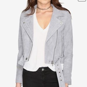 Blank NYC Suede Grey Moto Jacket NWT